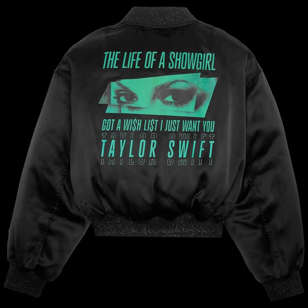 NEW Taylor Swift The Life of a Showgirl Wi$hli$t Bomber Jacket Size Medium - Picture 4 of 4